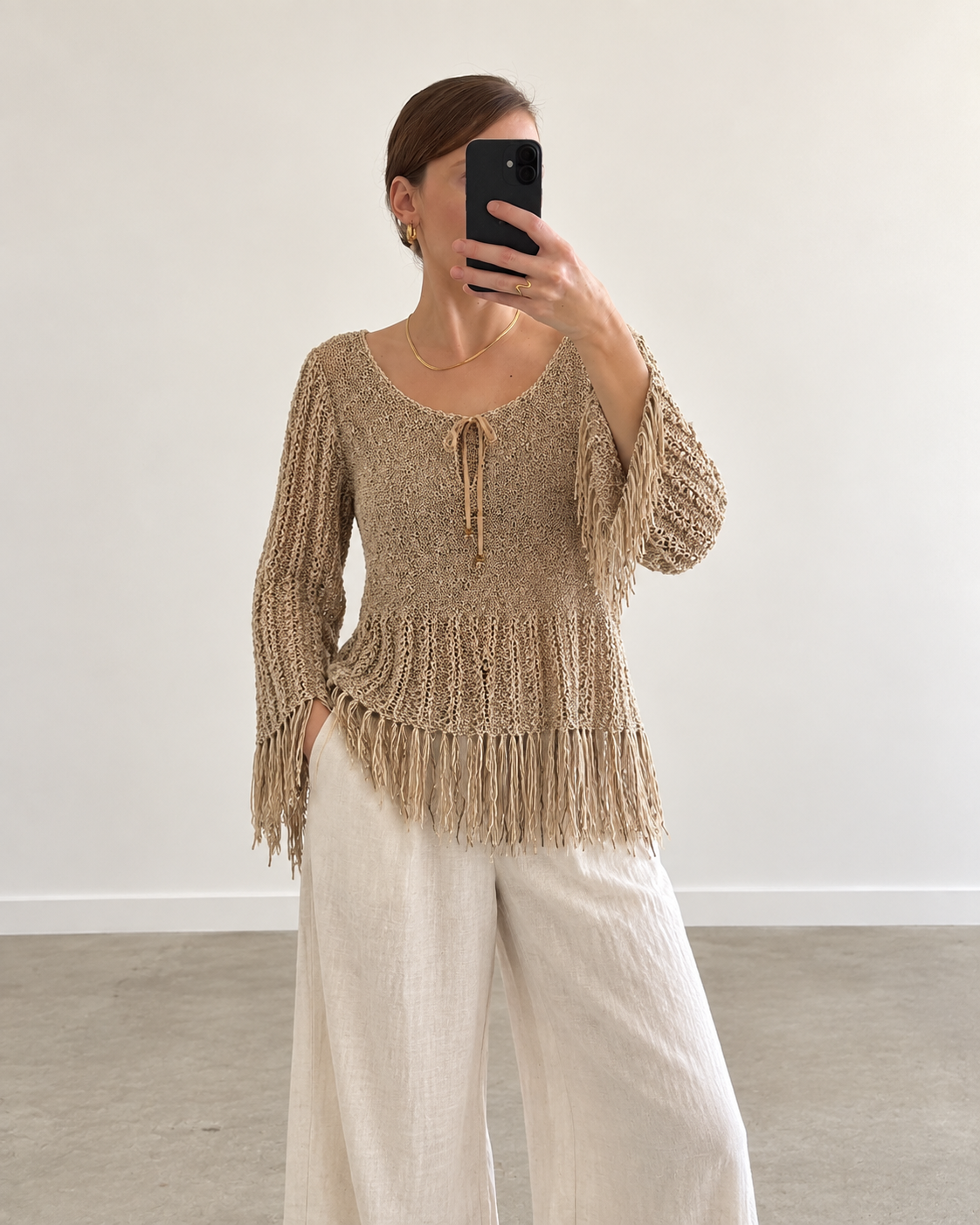 Crochet fringe top (s/m)