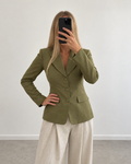Olive green tailored blazer (s/m)