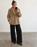 Beige faux fur coat (m)