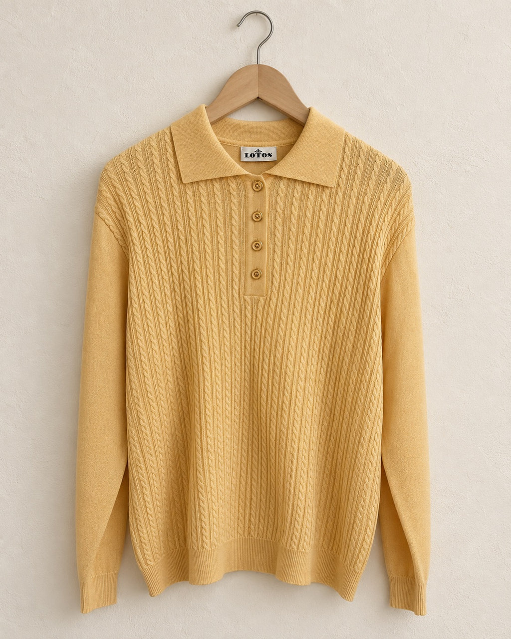Yellow cableknit sweater (m/l)