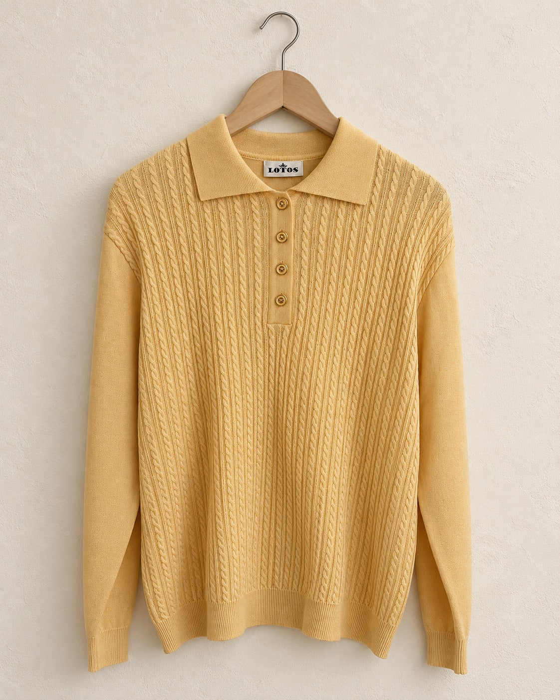 Yellow cableknit sweater (m/l)