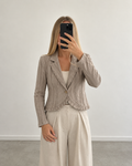Textured cropped blazer (s/m)