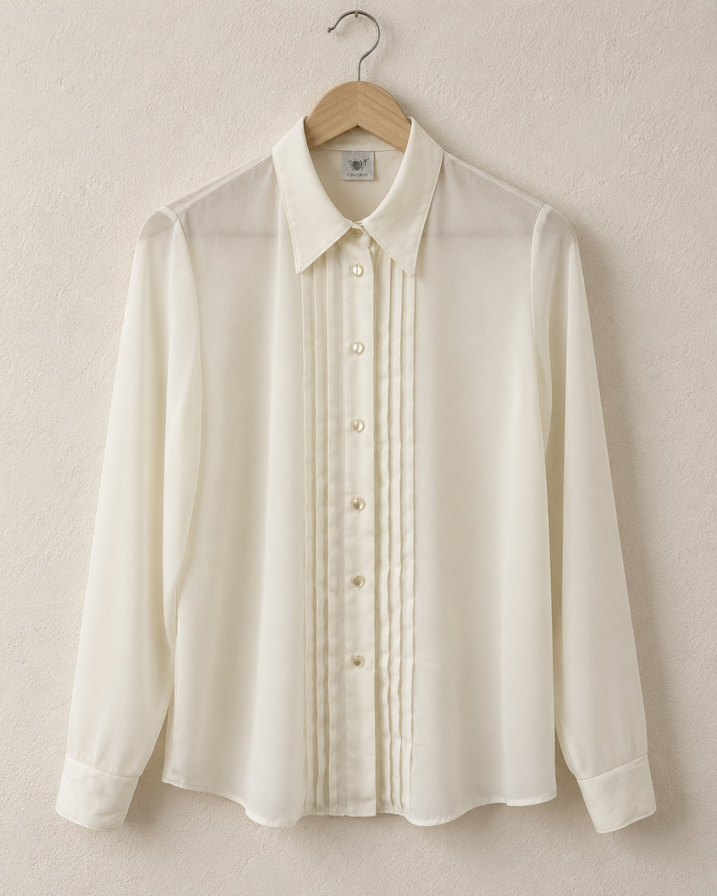 Ivory pleated blouse (s/m)