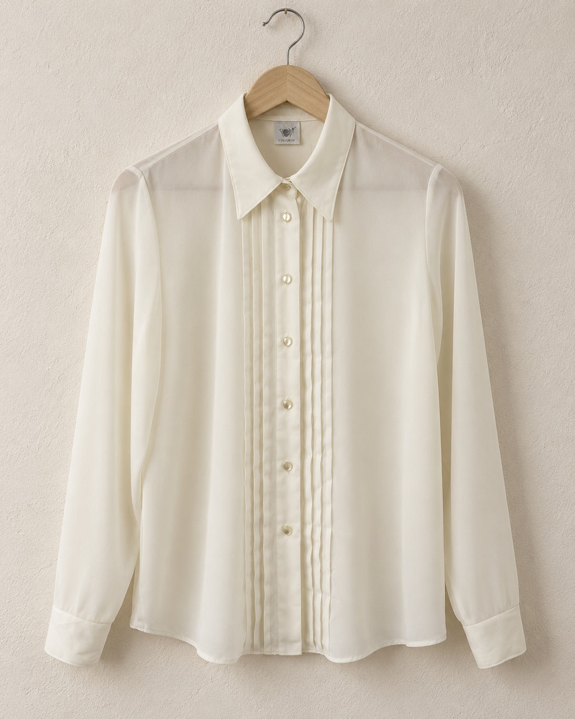 Ivory pleated blouse (s/m)