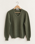 Olive V-neck knit sweater (m/l)