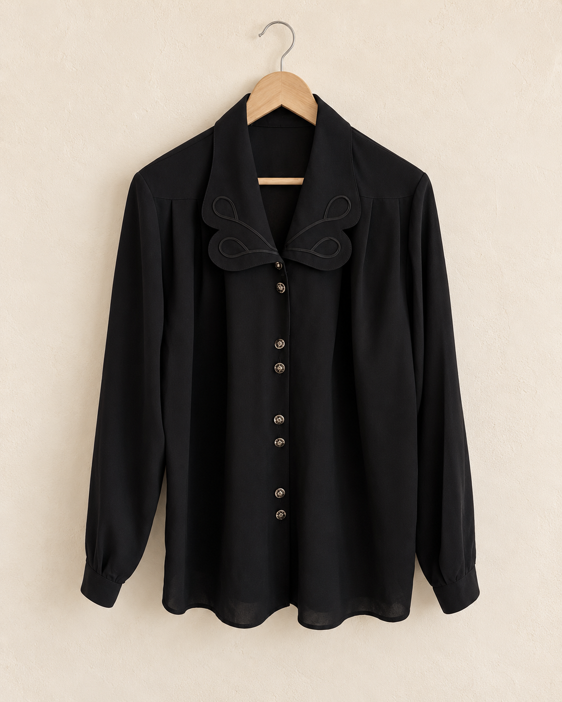 Black collar blouse (L)