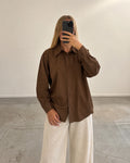 Chocolate brown shirt (m/l)