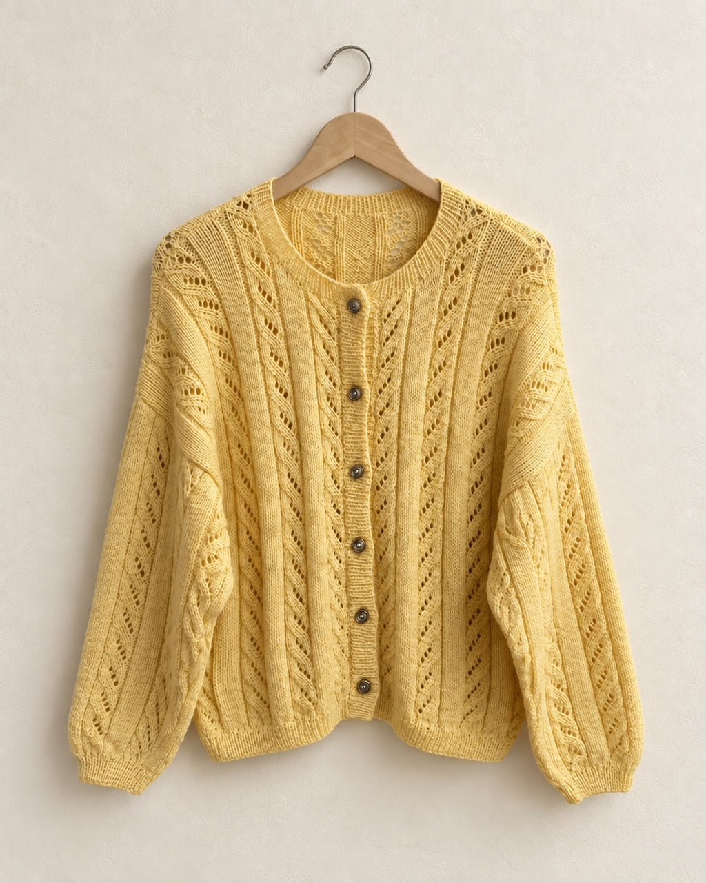 Yellow knit cardigan (L)