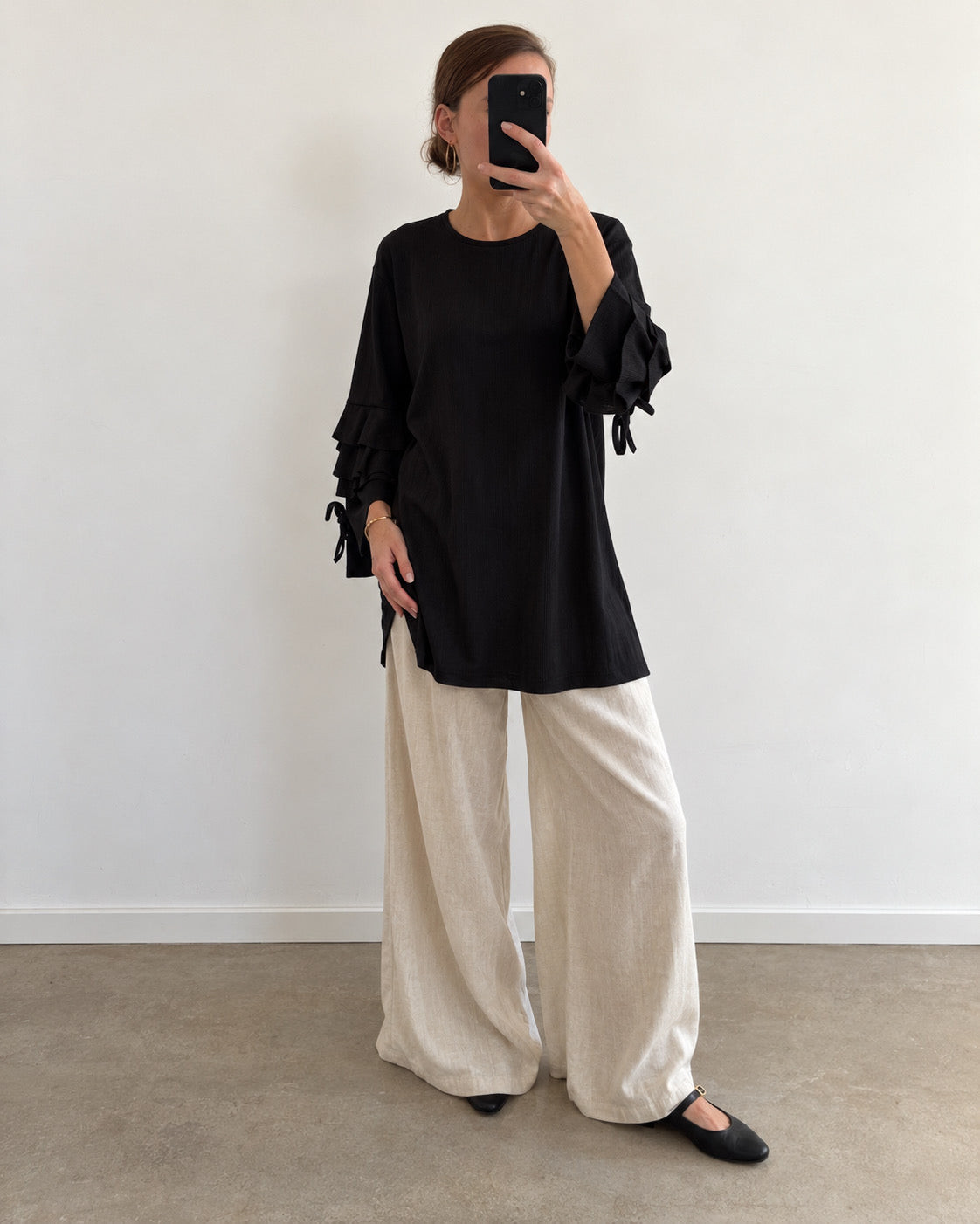 Black ruches top (m)