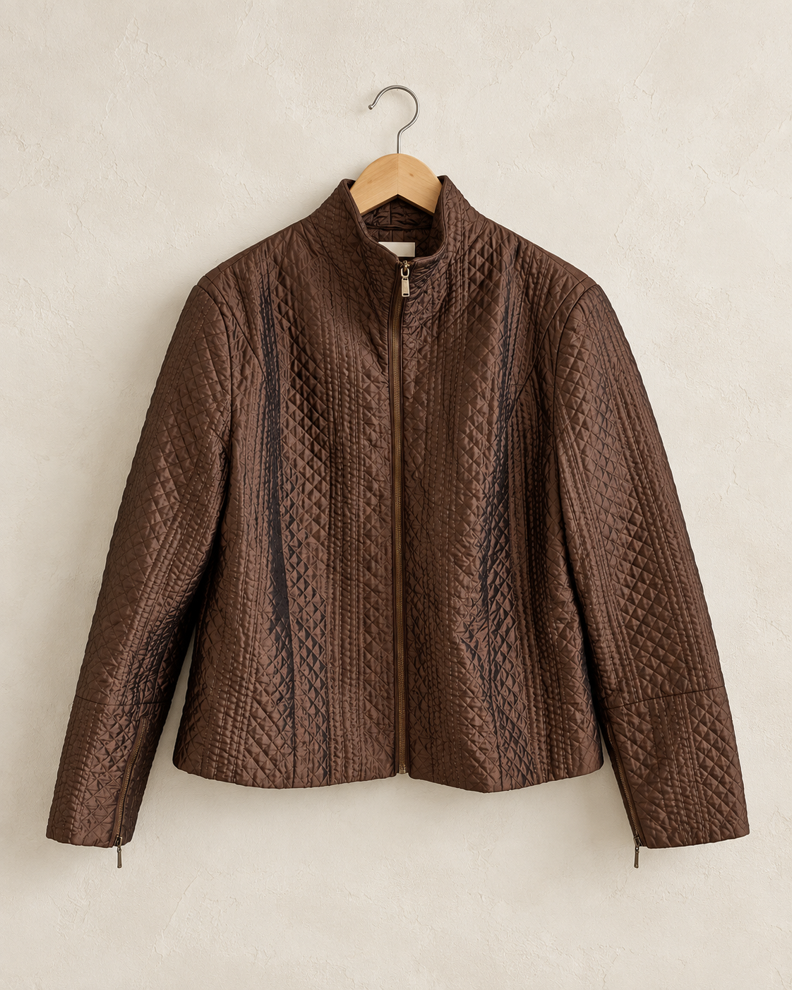 Chocolate brown quilted jacket (s/m)