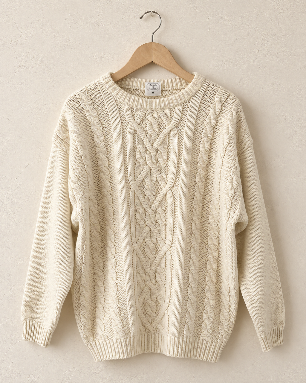 Cream cable knit sweater (m)