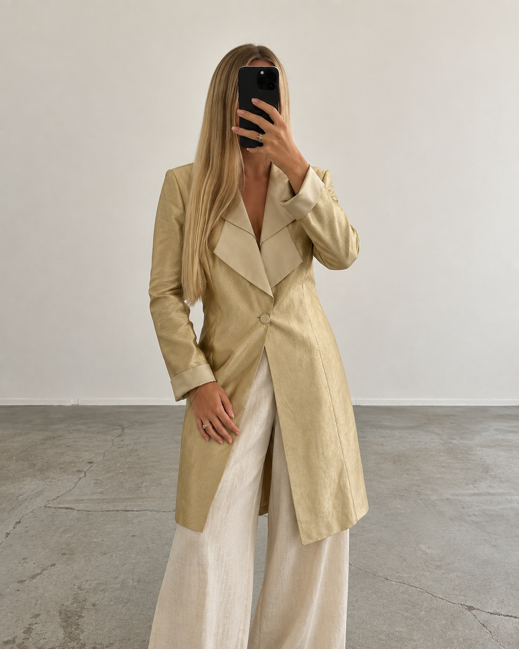 Champagne longline blazer (m)