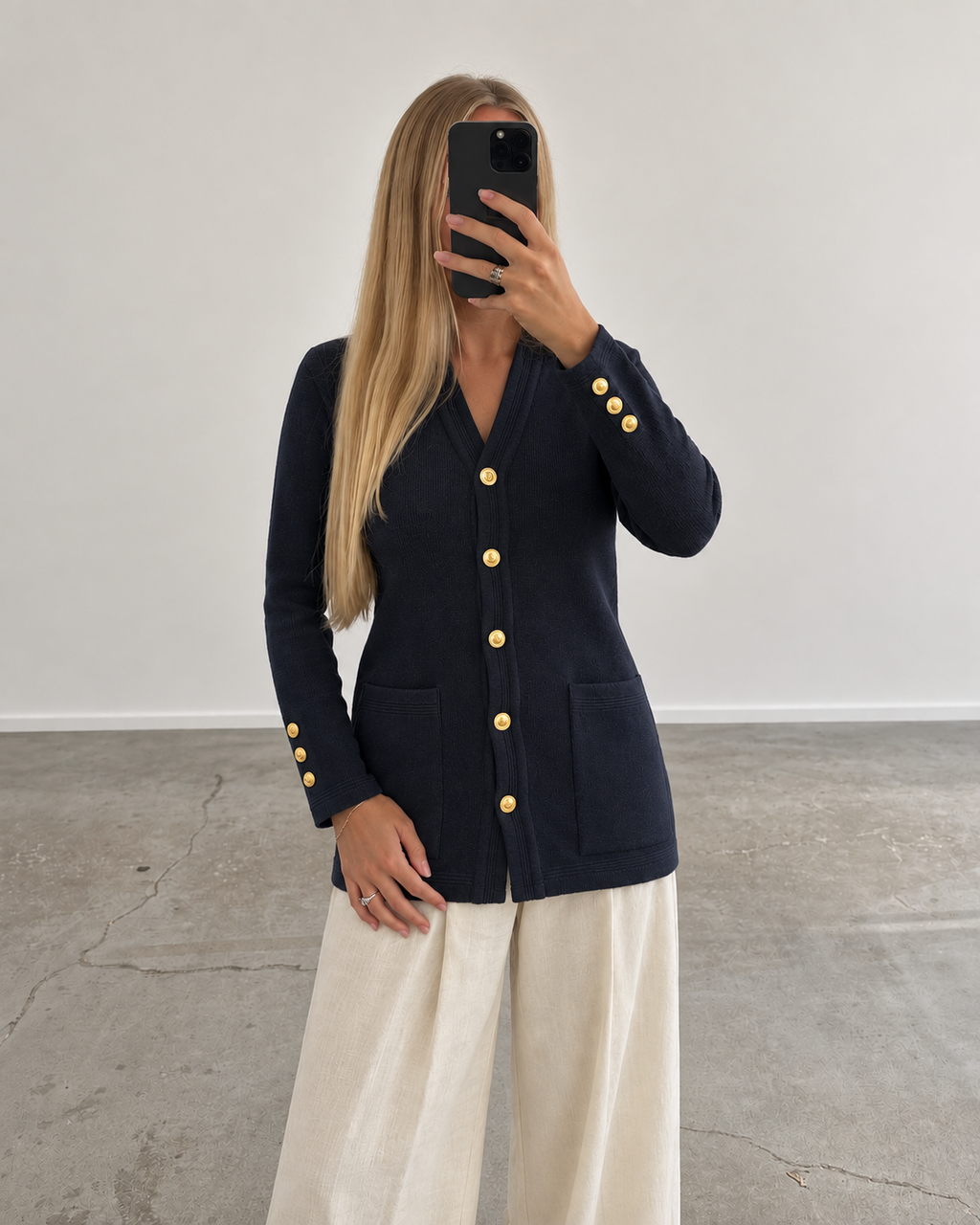 Darkblue wool cardigan (m/l)