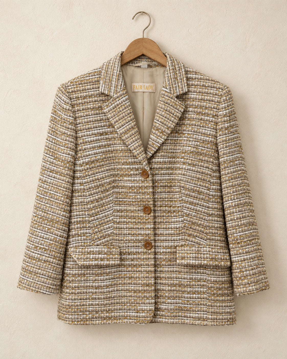 Beige tweed blazer (m)