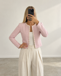 Soft pink embellished blazer (s/m)