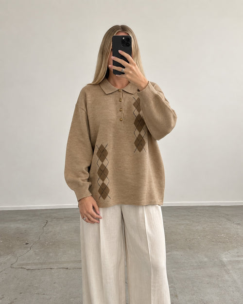 Beige classic knit (m/l)