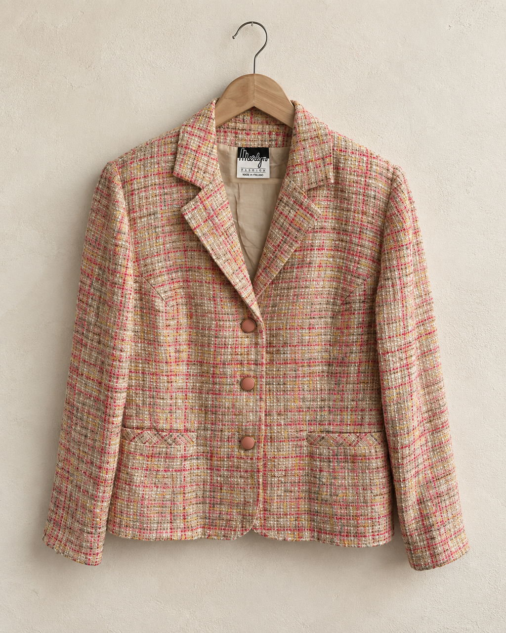 Blush pink tweed blazer (s/m)