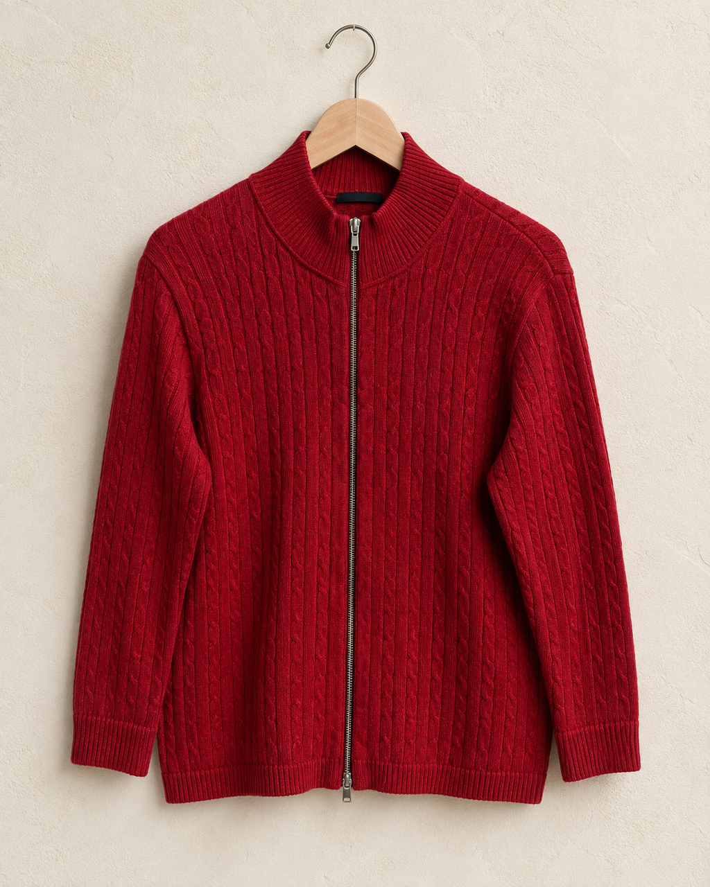 Red zipper cardigan (L)