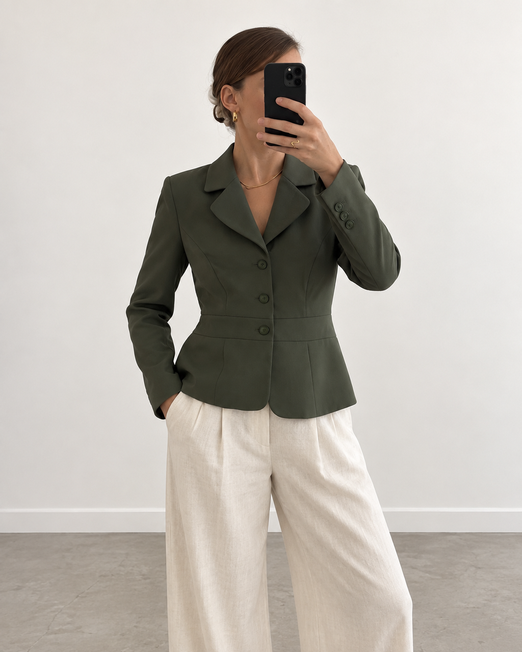 Olive green tailored blazer (s/m)