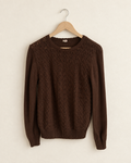 Chocolate brown cableknit sweater (s)