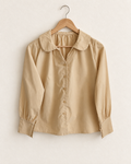 Beige blouse with rounded collar (s)