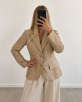 Champagne embroidered blazer (m)