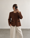 Brown textured blazer (M/L)