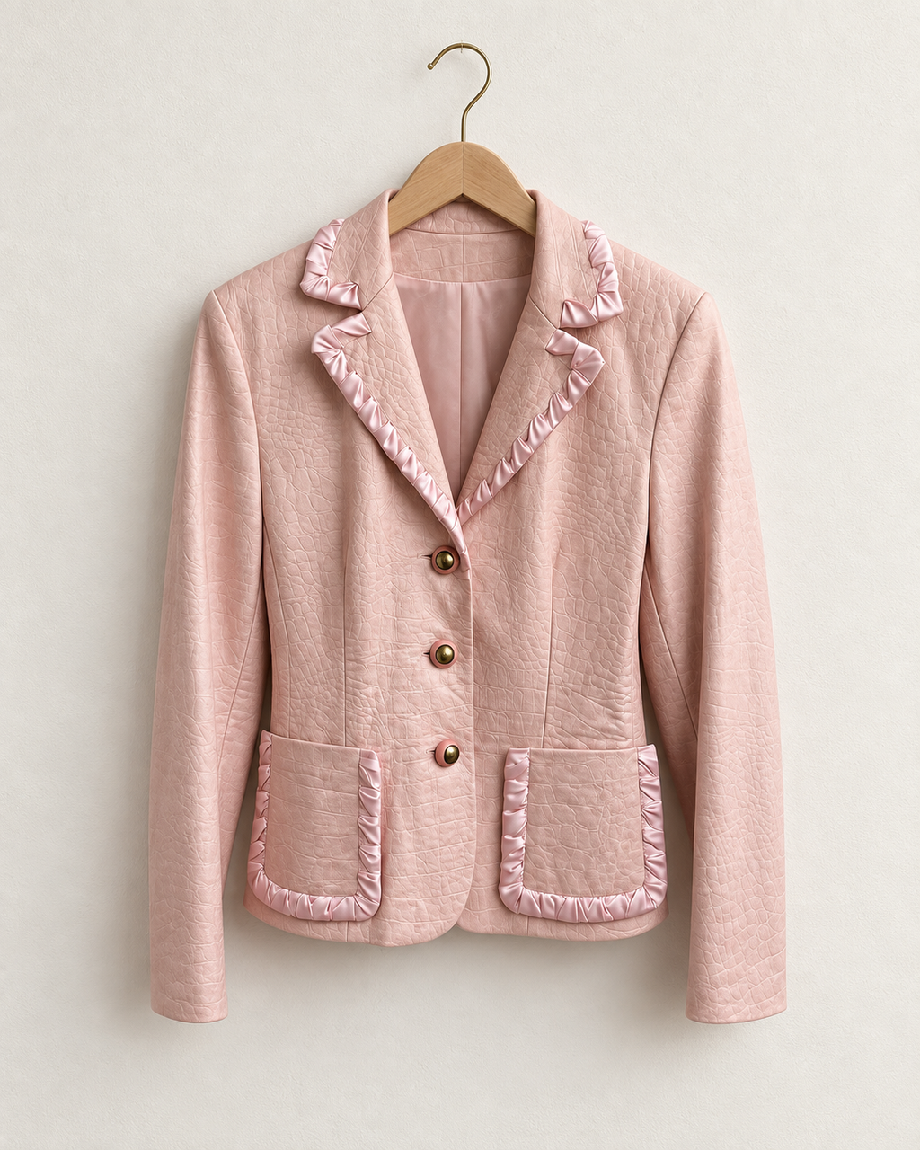 Ruffle blazer blush pink (s/m)