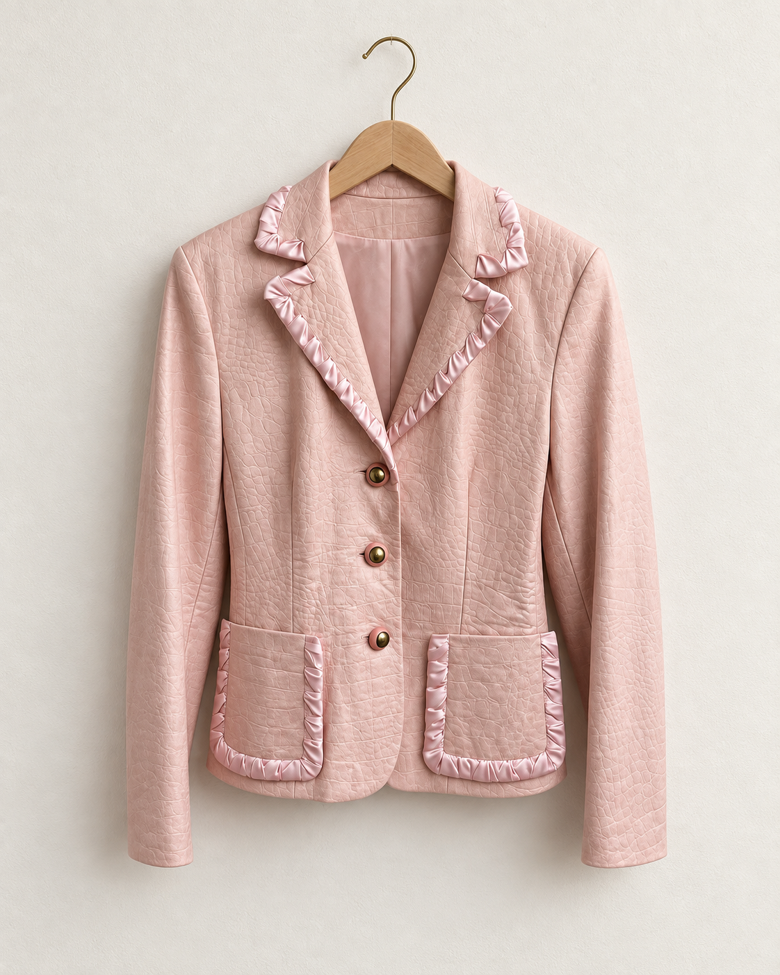 Ruffle blazer blush pink (s/m)