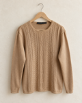 Fine beige cable knit (m)