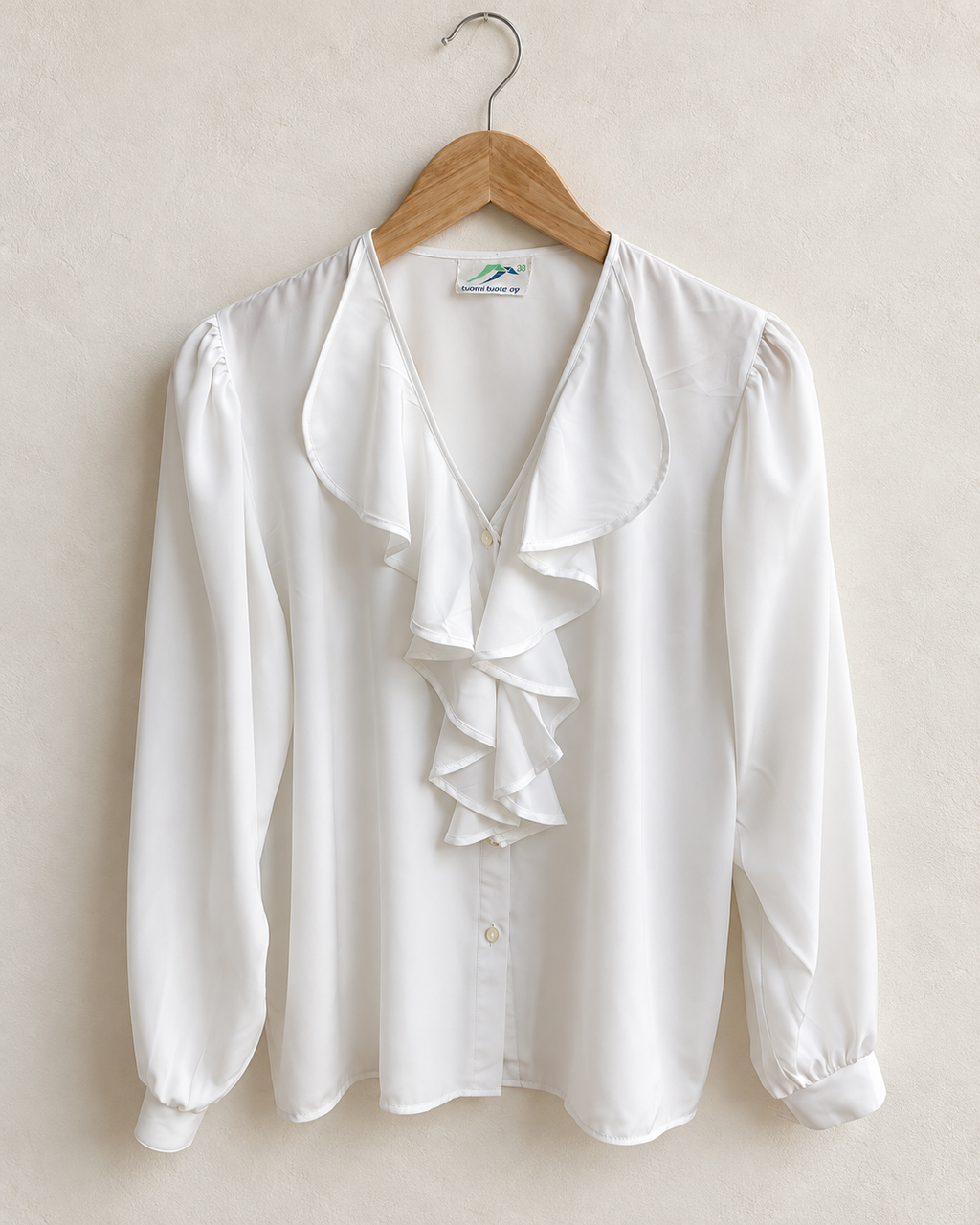 White ruffle blouse (m)