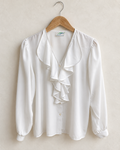 White ruffle blouse (m)
