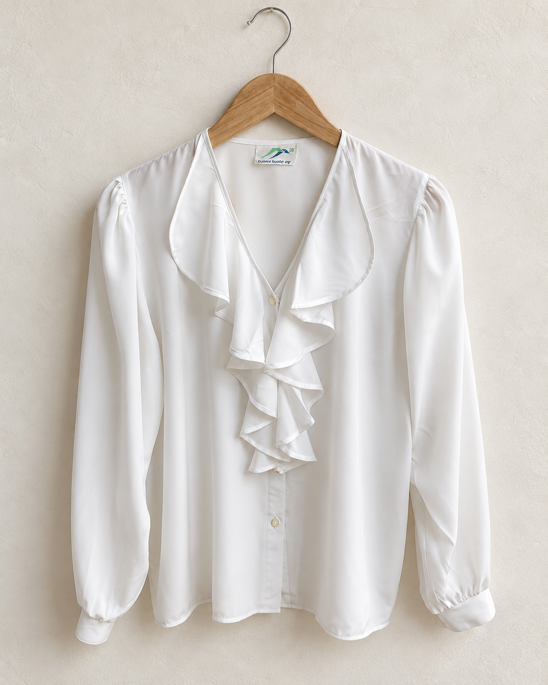 White ruffle blouse (m)