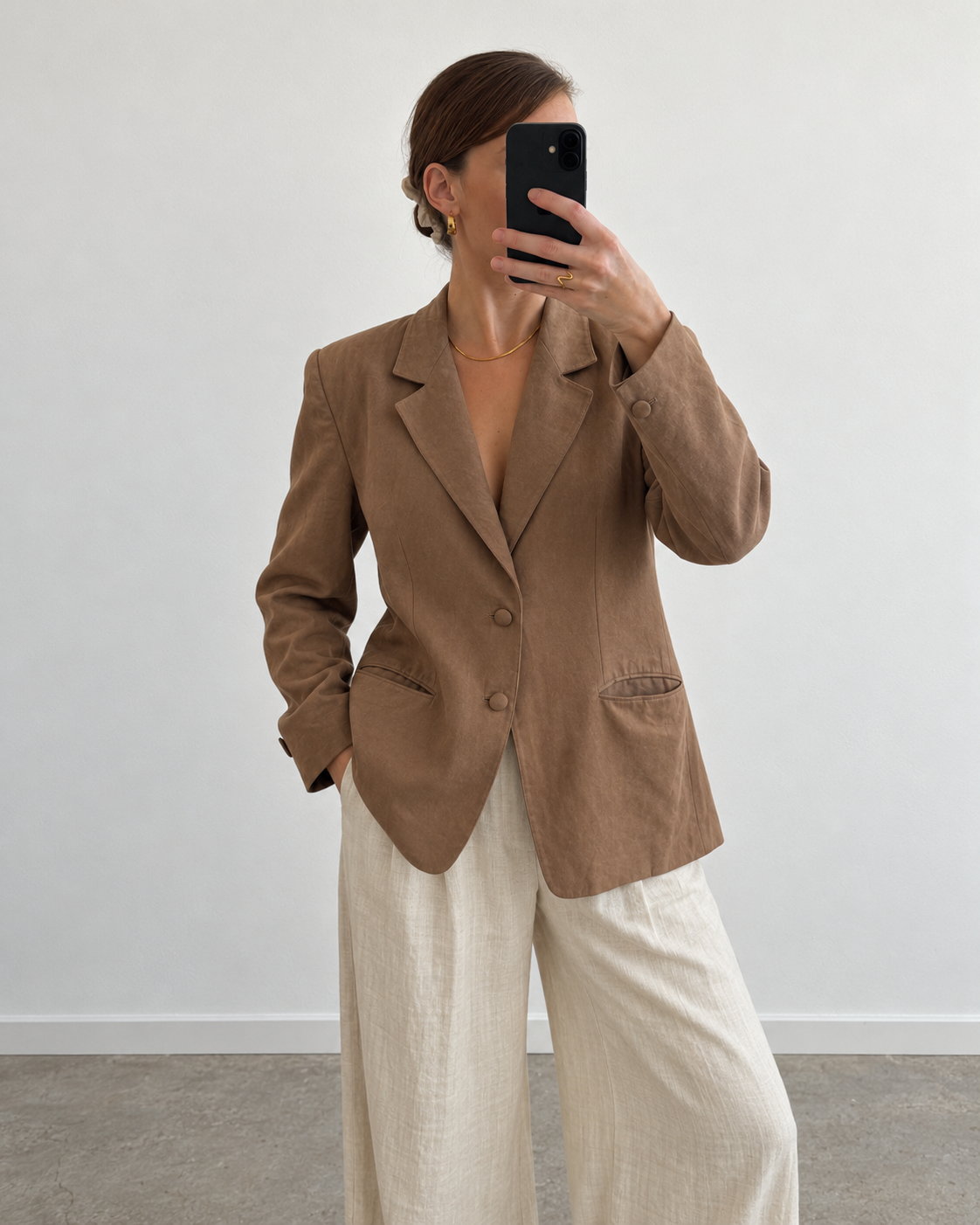 Classic camel blazer (L)