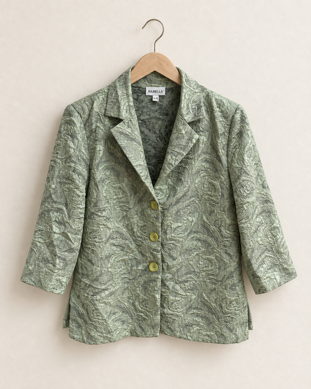 Sage green jacquard blazer (m)