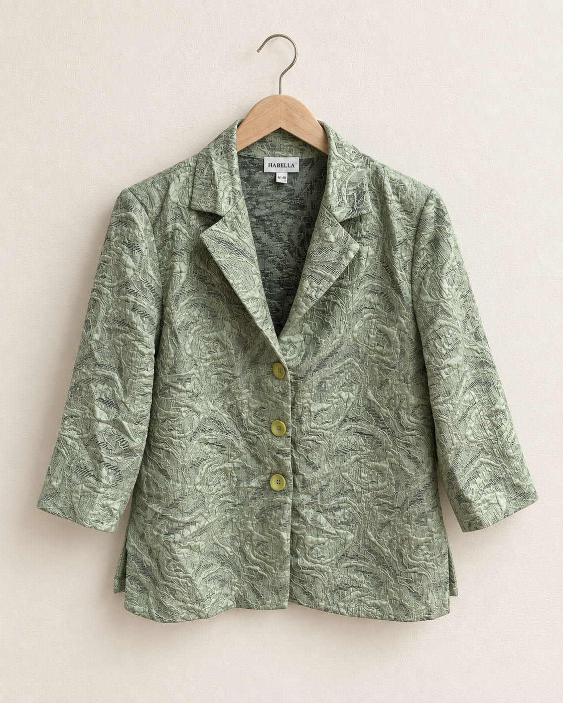 Sage green jacquard blazer (m)
