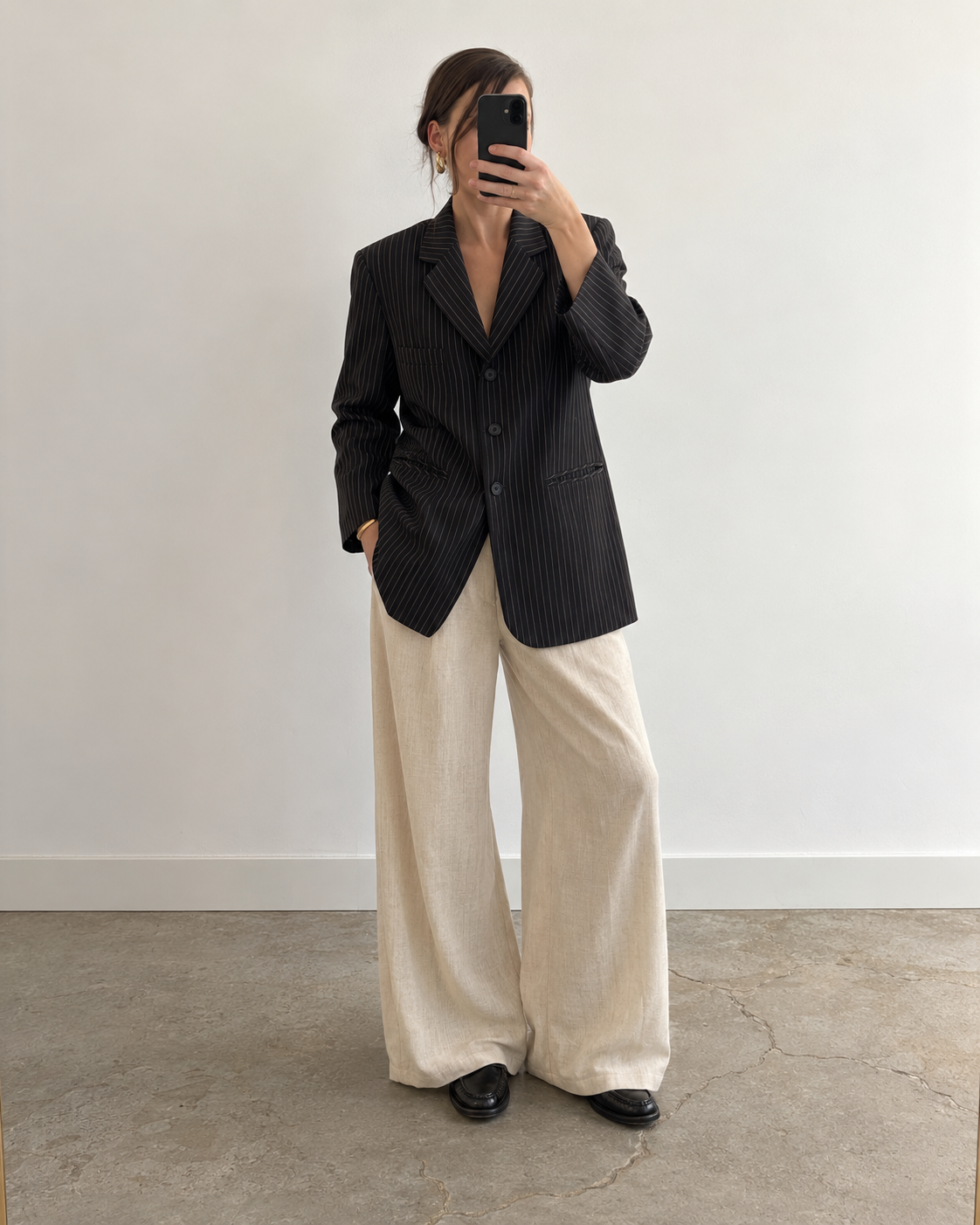 Striped long blazer (m/l)
