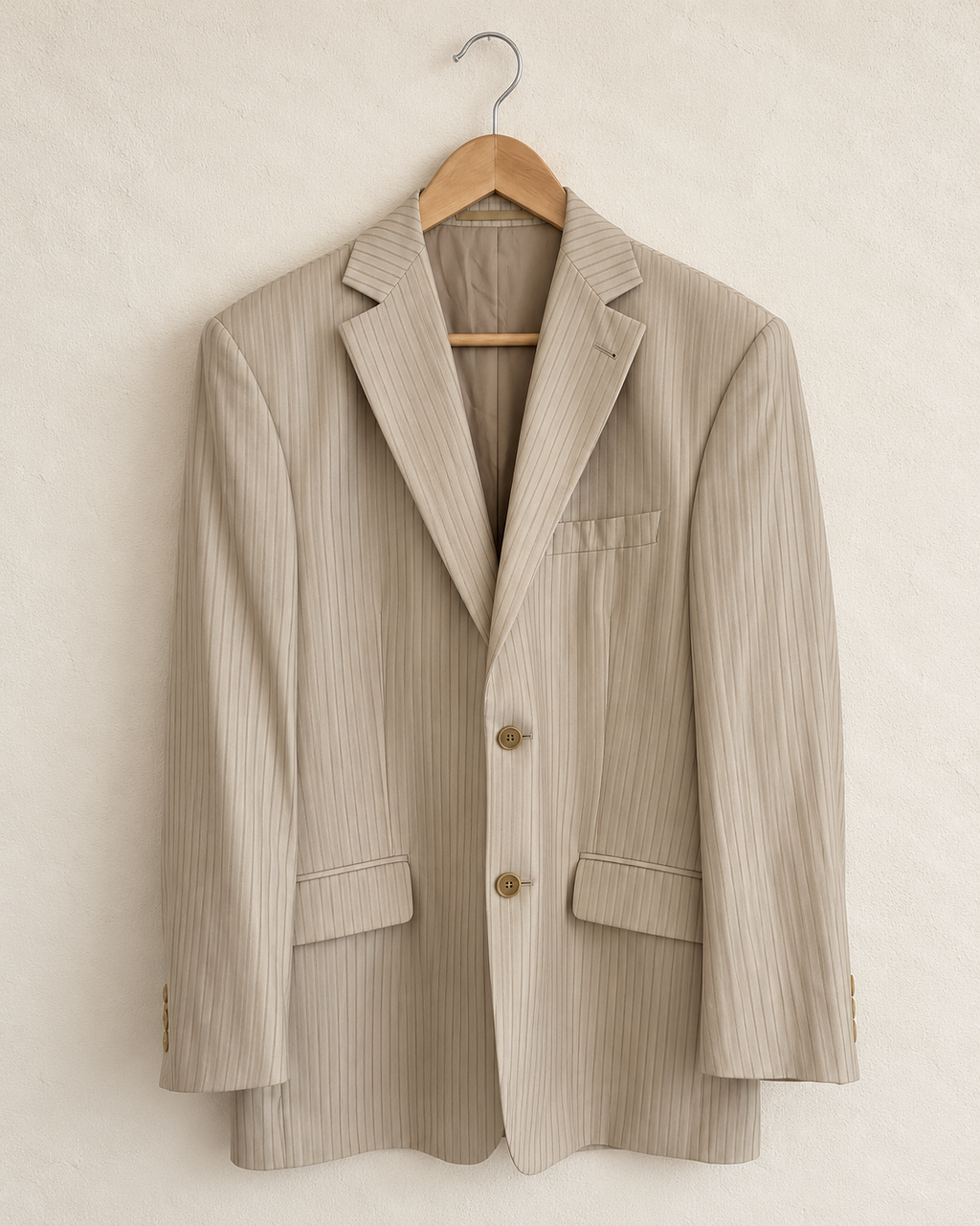 Beige Pinstripe blazer (m)