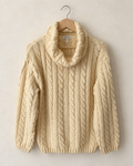 Cream cableknit sweater (m/l)