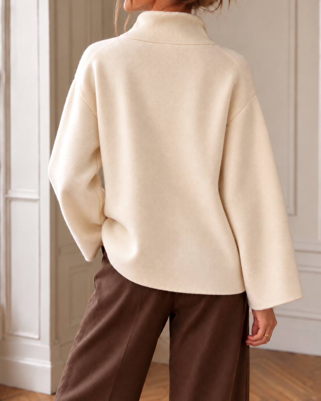 Charlie crème zipper