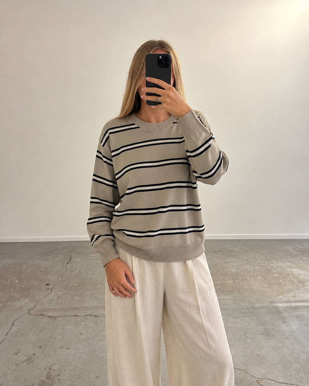 Striped knit sweater (m)
